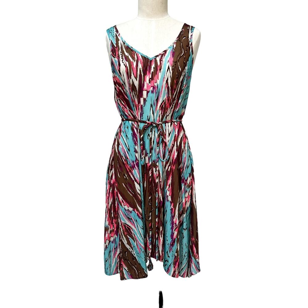 Calypso St. Barth A-line Cover-Up Tank Dress Tie-Waist Beachy Vacation Small